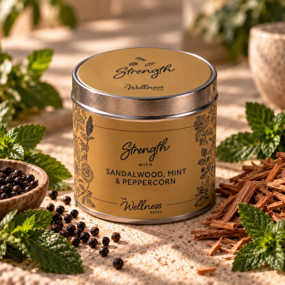 Strength - Sandalwood, Mint & Peppercorn Wellness Candle