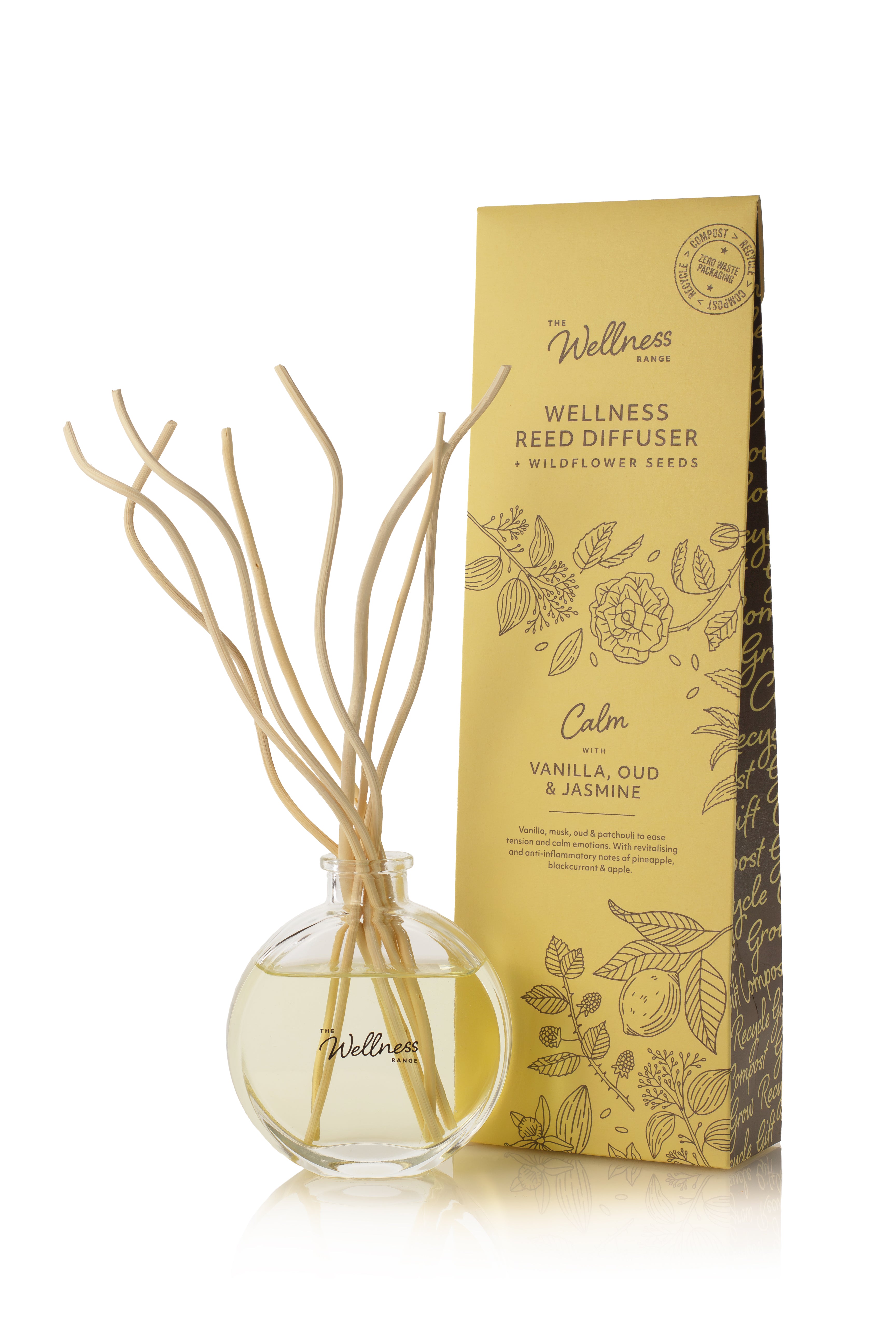 Calm - Vanilla, Oud & Jasmine Wellness Reed Diffuser