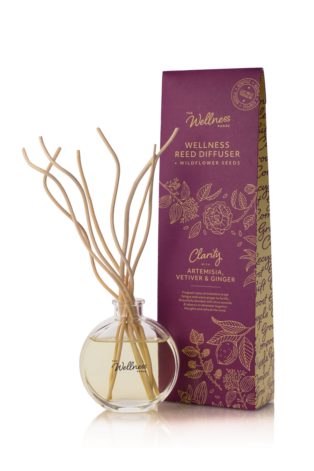 Clarity - Artemisia, Vetiver & Ginger Wellness Reed Diffuser