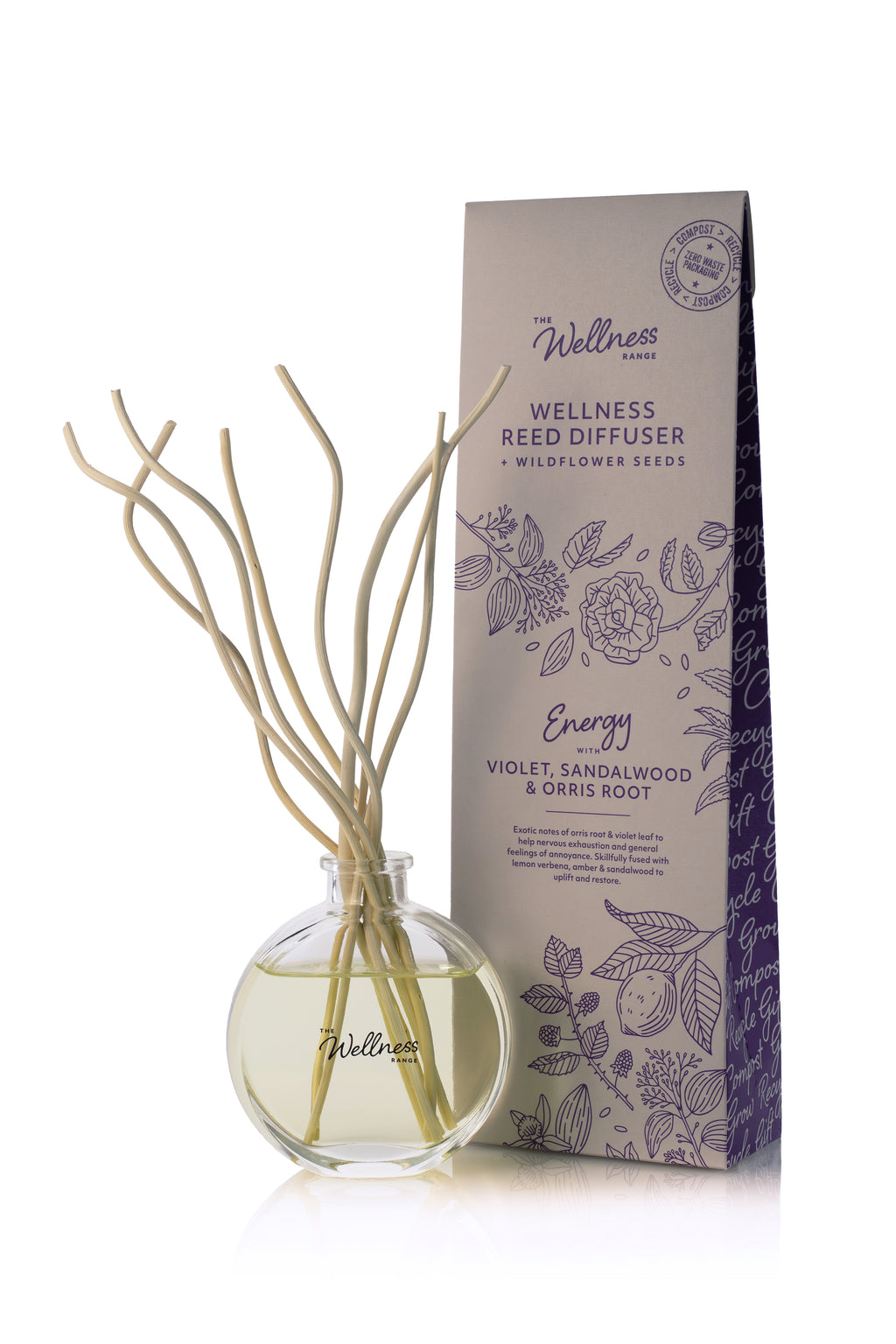 Energy - Violet, Sandalwood & Orris Root Wellness Reed Diffuser