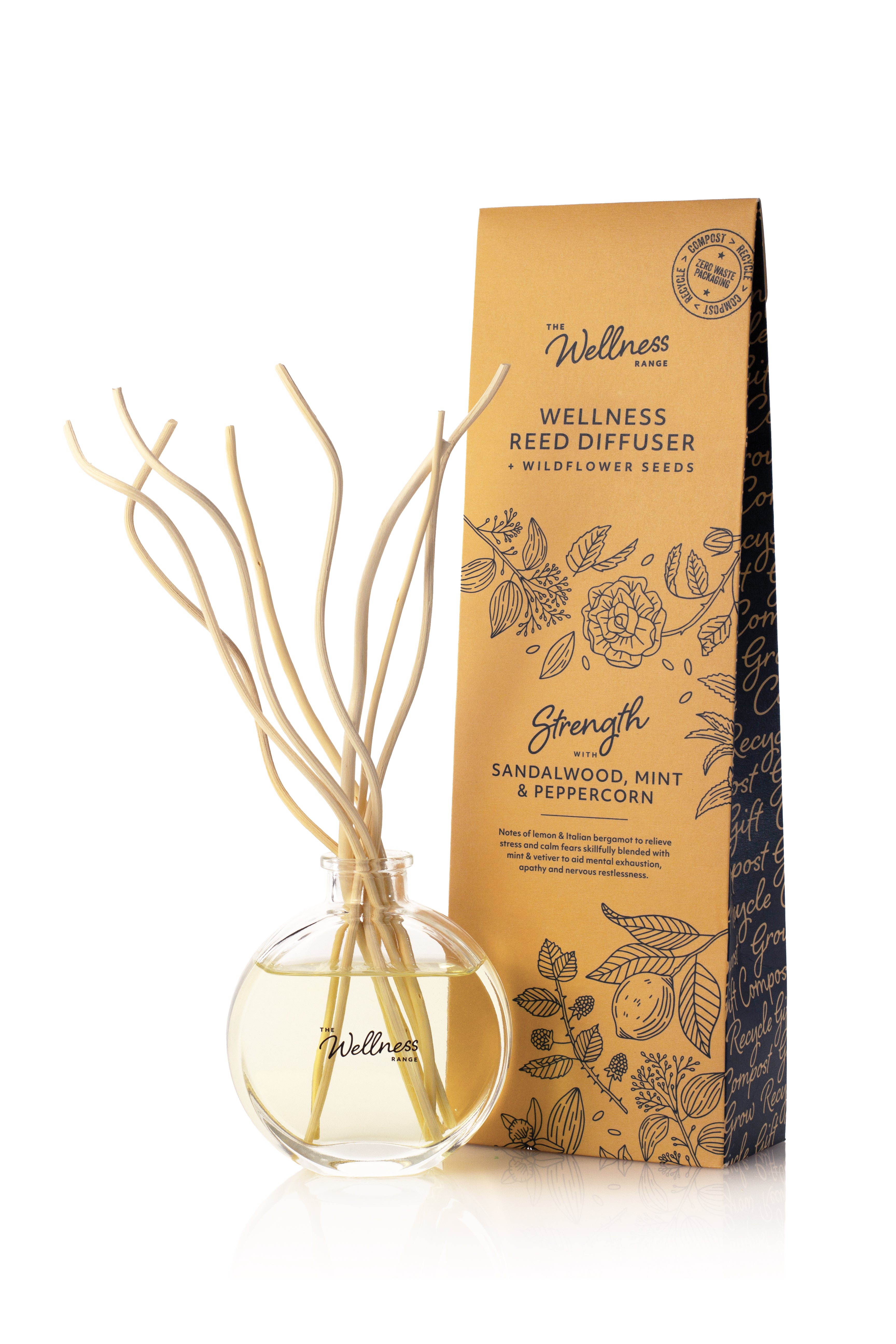 Strength - Sandalwood, Mint & Peppercorn Wellness Reed Diffuser