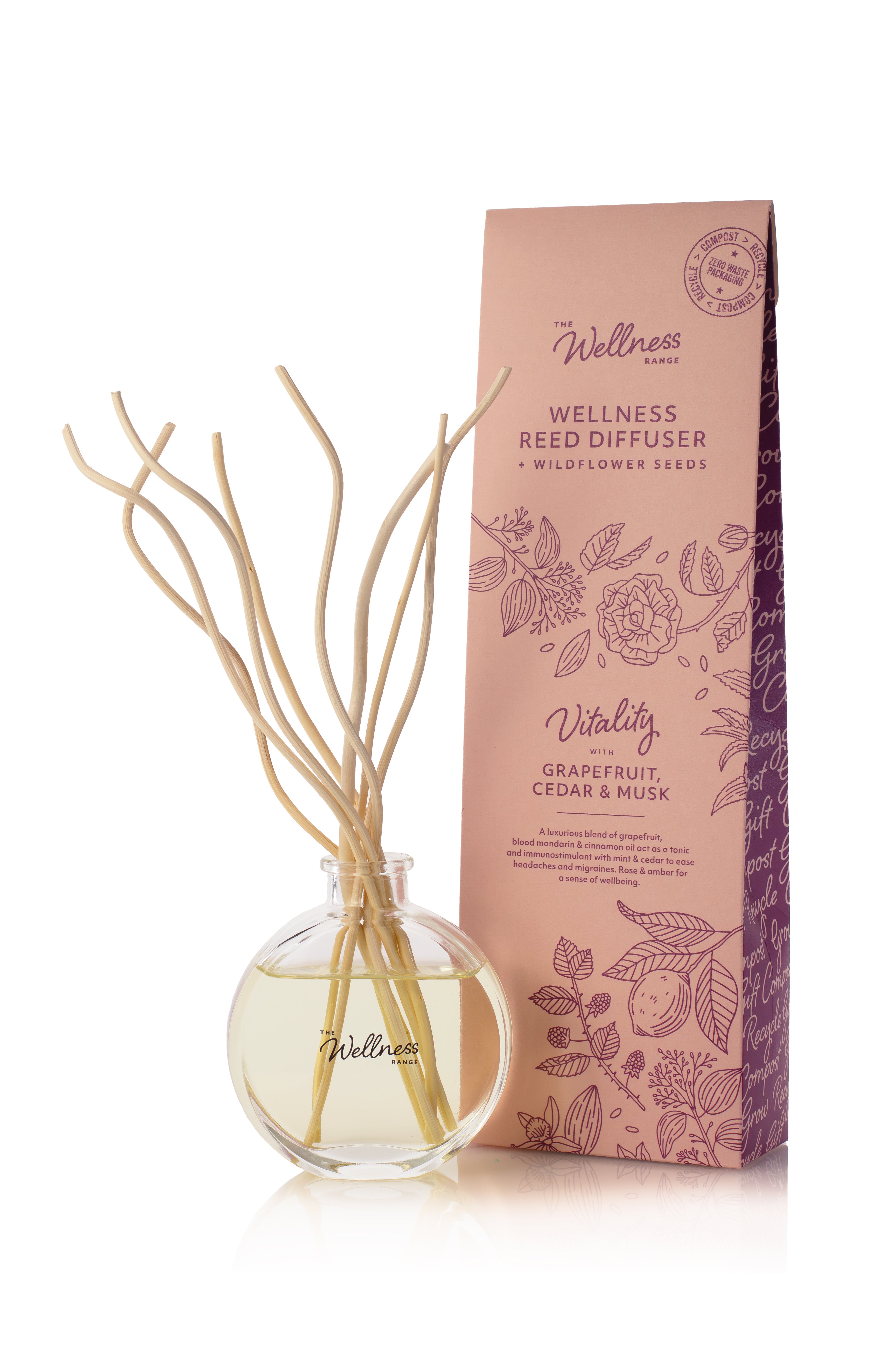 Vitality - Grapefruit, Cedar & Musk Wellness Reed Diffuser