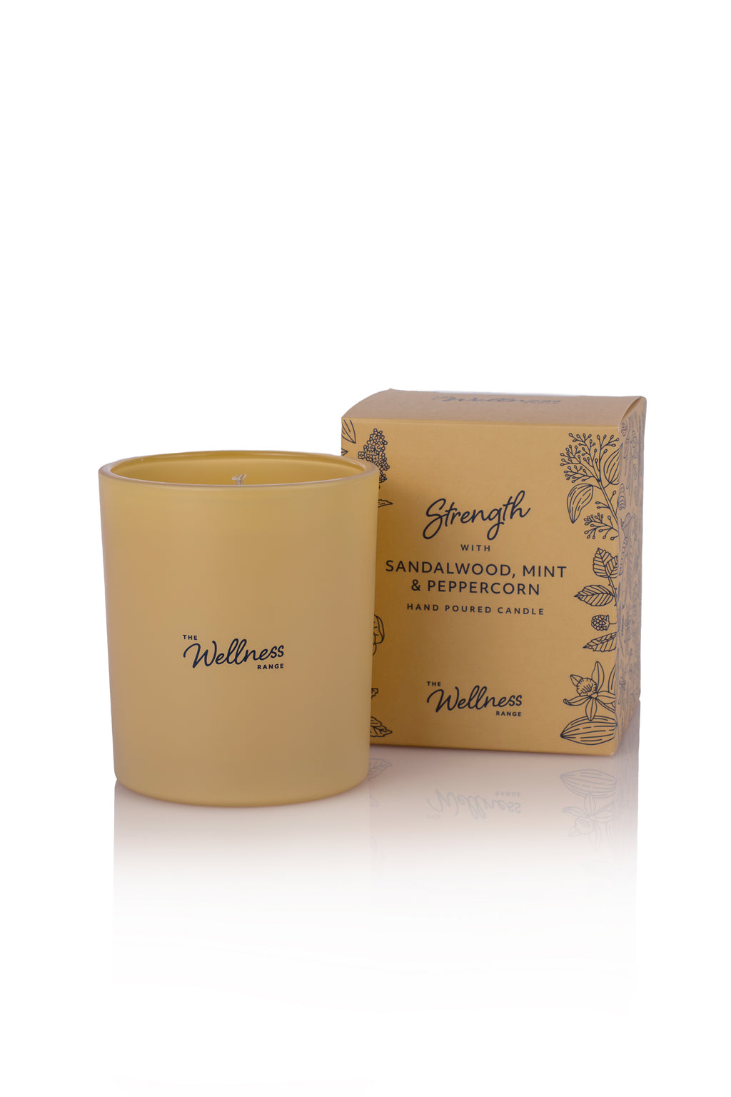 Strength - Sandalwood, Mint & Peppercorn Wellness Glass Candle