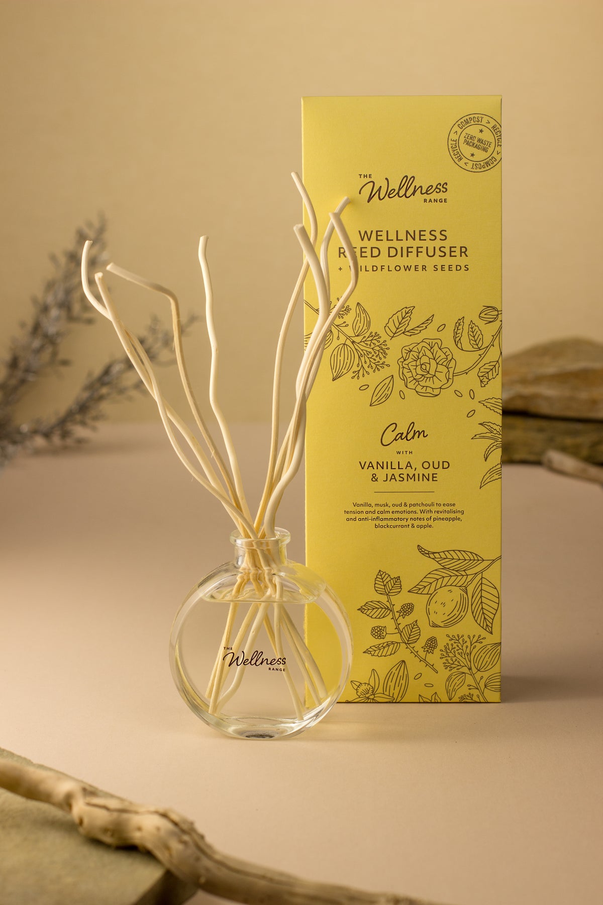 Calm - Vanilla, Oud & Jasmine Wellness Reed Diffuser