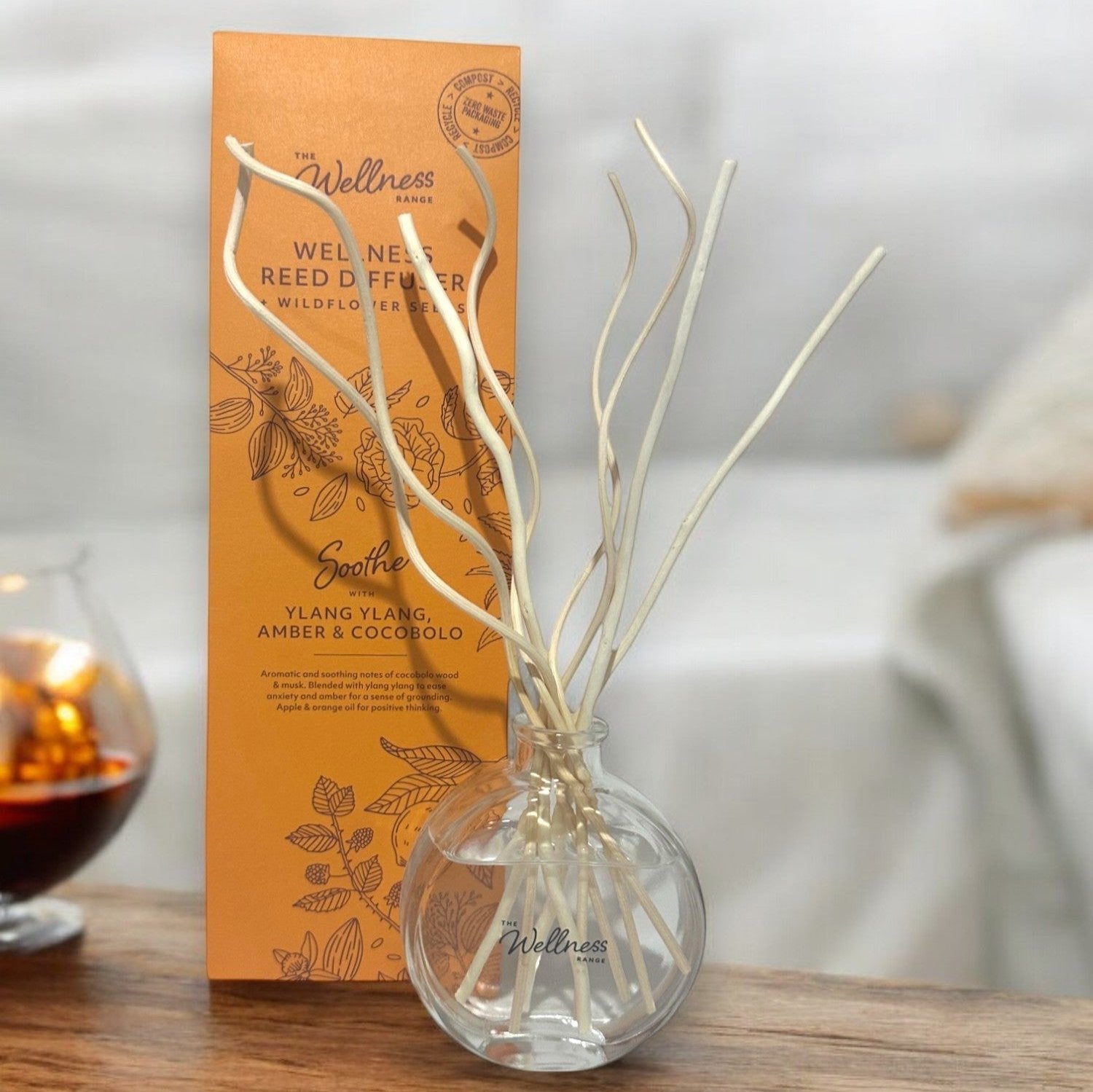 Soothe - Ylang Ylang, Amber & Cocobolo Wellness Reed Diffuser